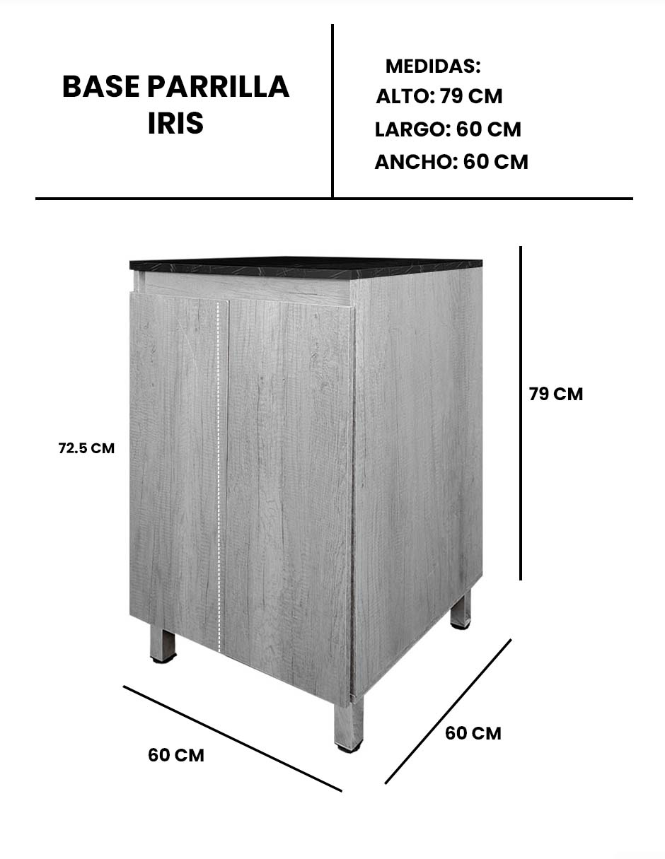 Foto 9 pulgar | Gabinete Inferior De Cocina Para Parrilla Modelo Iris