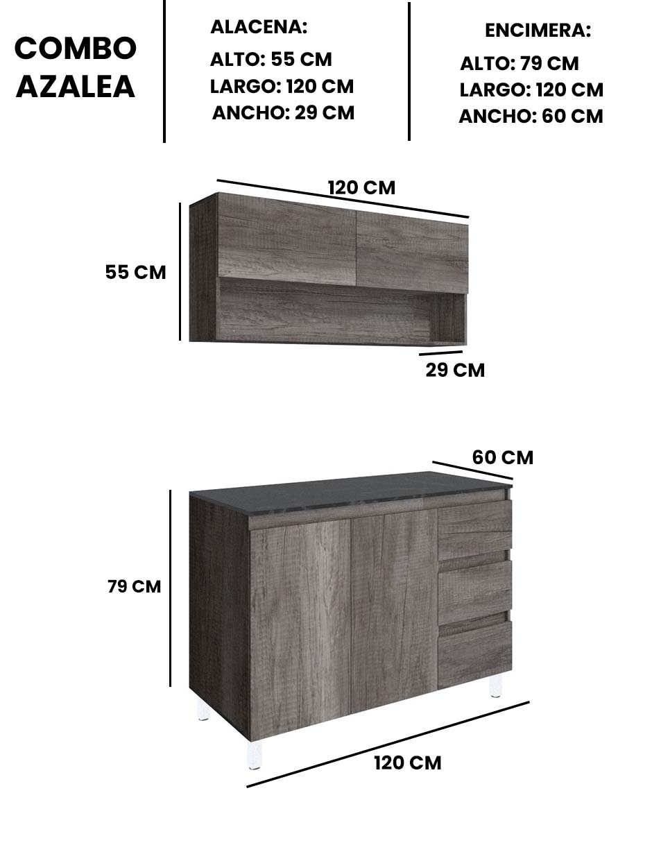 Foto 7 pulgar | Cocina Integral Con Alacena Superior E Inferior Modelo Azaela