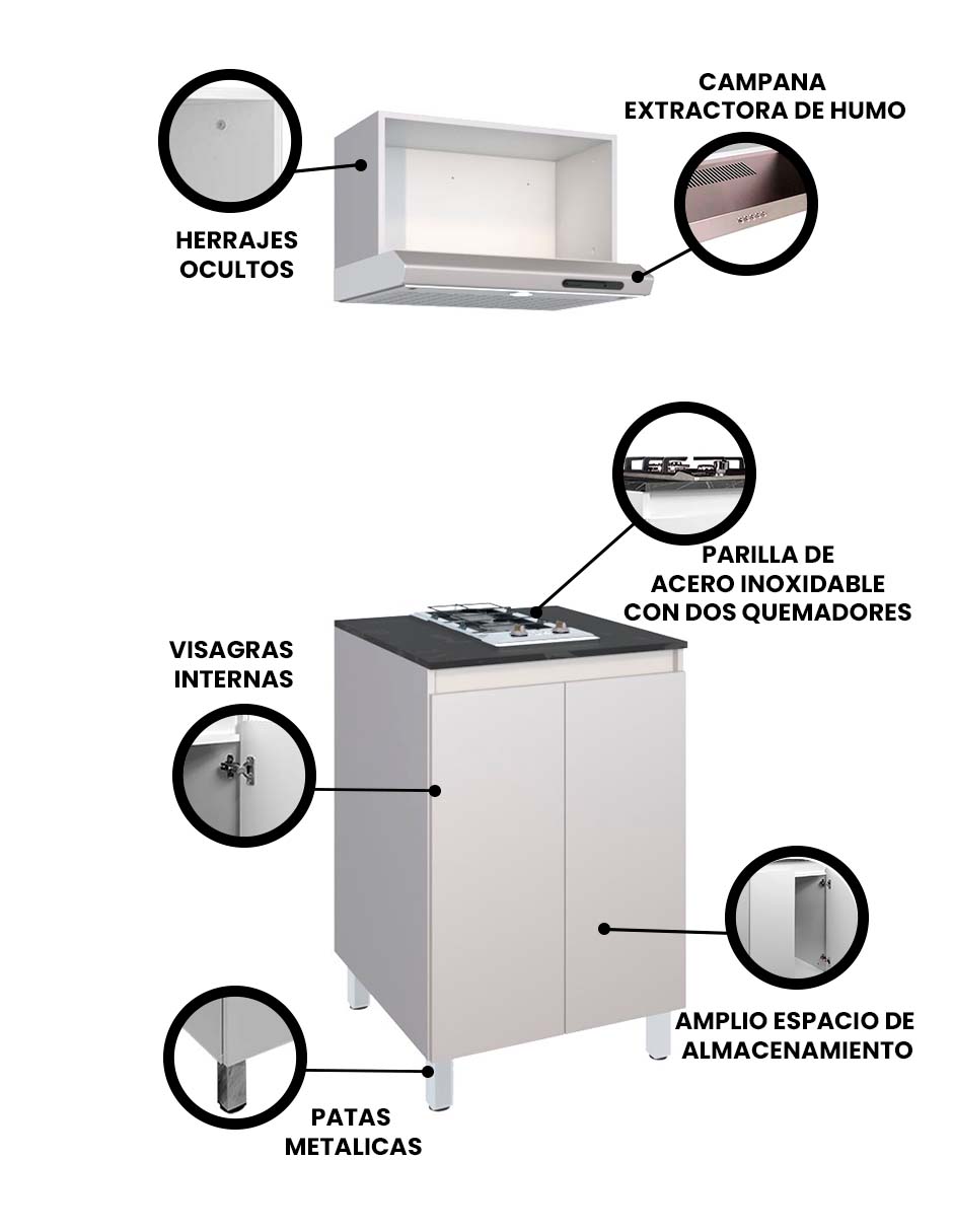 Foto 4 pulgar | Cocina Integral Modular  Con Parrilla Premium Modelo Narciso