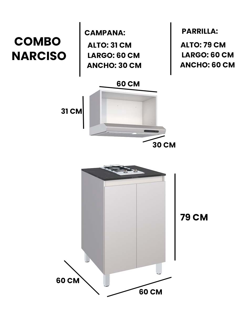 Foto 7 pulgar | Cocina Integral Modular  Con Parrilla Premium Modelo Narciso