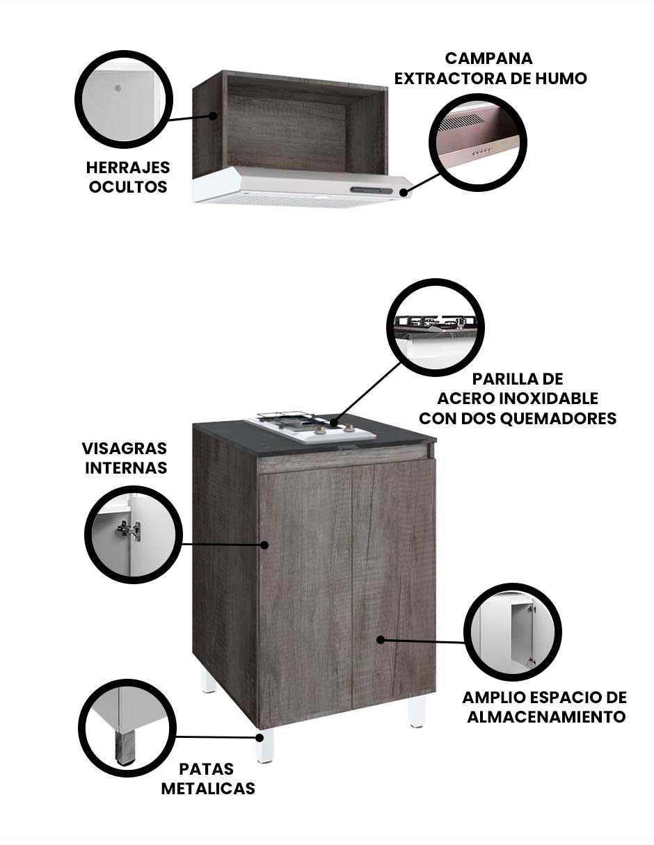 Foto 4 pulgar | Cocina Integral Modular  Con Parrilla Premium Modelo Narciso