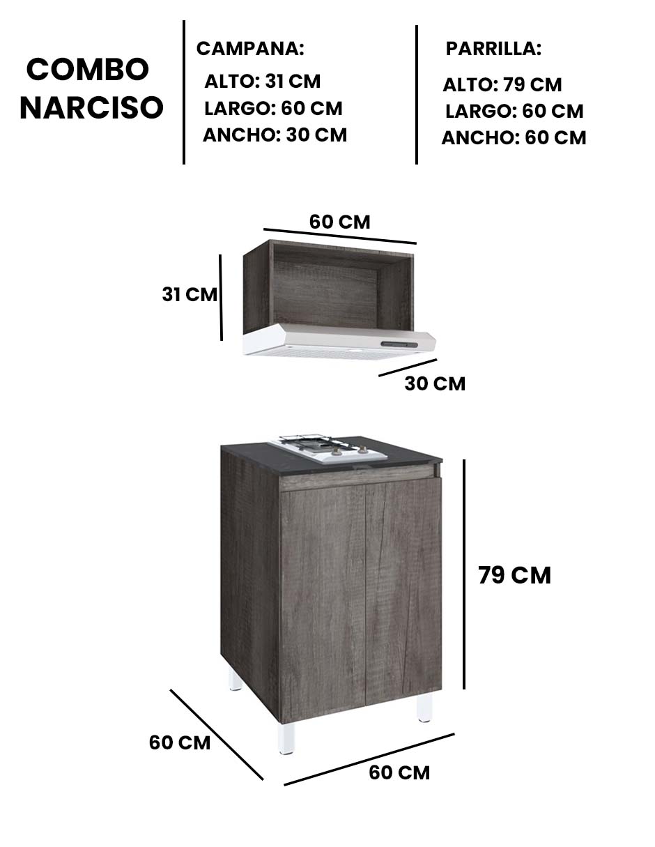 Foto 7 pulgar | Cocina Integral Modular  Con Parrilla Premium Modelo Narciso