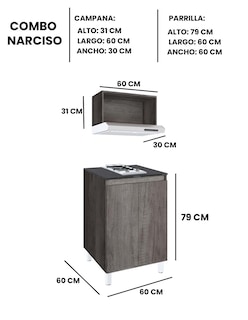 Foto 6 | Cocina Integral Modular Con Parrilla Premium Modelo Narciso