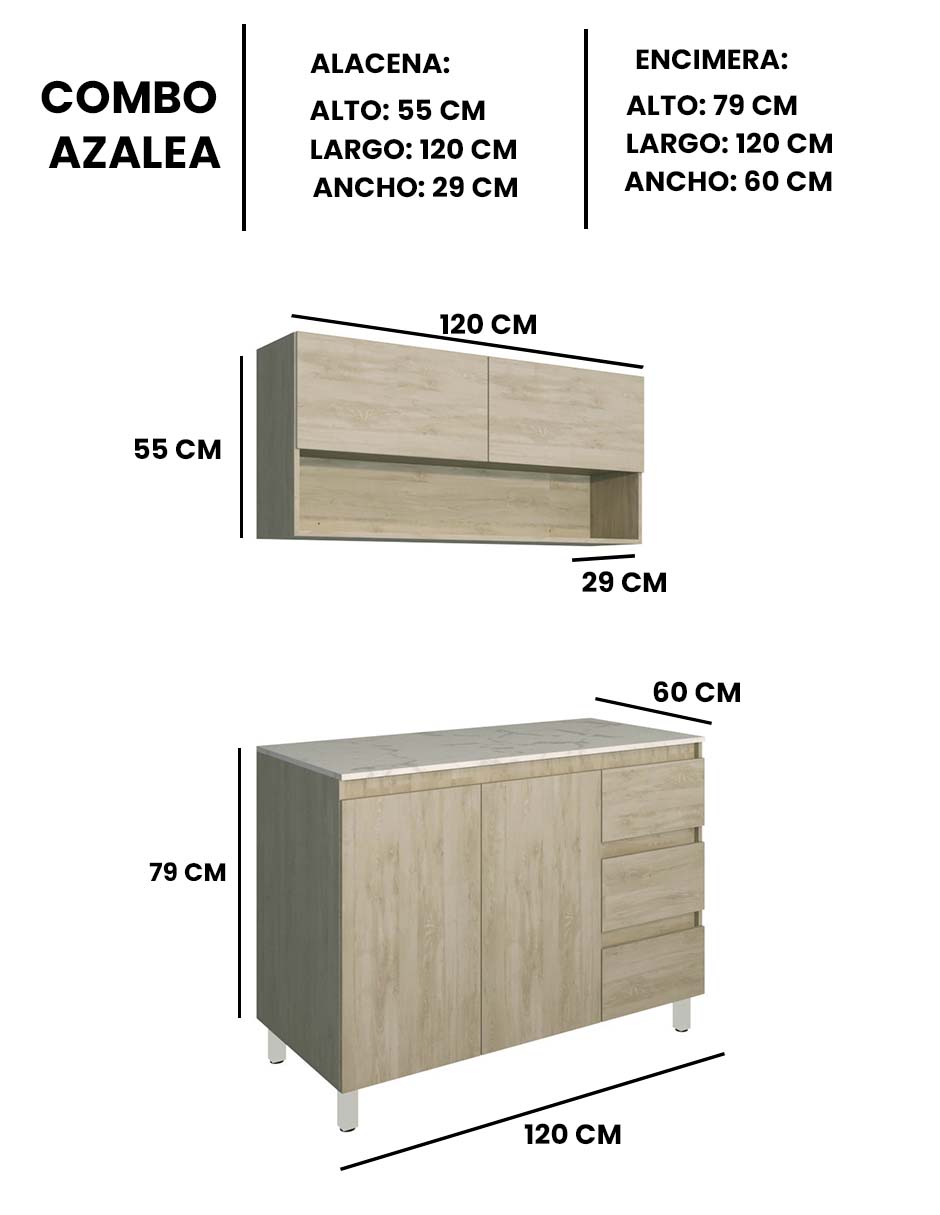 Foto 7 pulgar | Cocina Integral Con Alacena Superior E Inferior Modelo Azaela