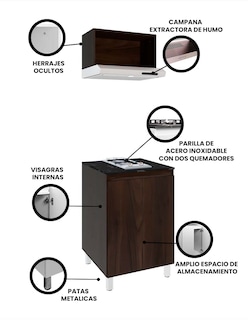 Foto 3 | Cocina Integral Modular Con Parrilla Premium Modelo Narciso