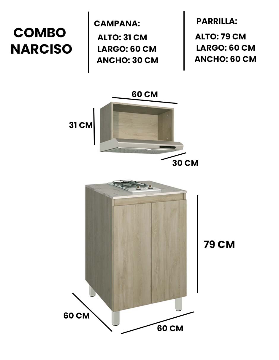 Foto 7 pulgar | Cocina Integral Modular  Con Parrilla Premium Modelo Narciso