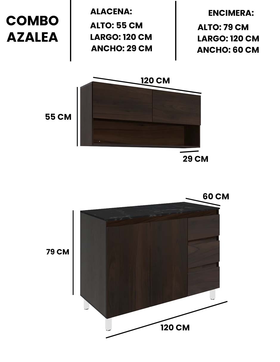 Foto 7 pulgar | Cocina Integral Con Alacena Superior E Inferior Modelo Azaela