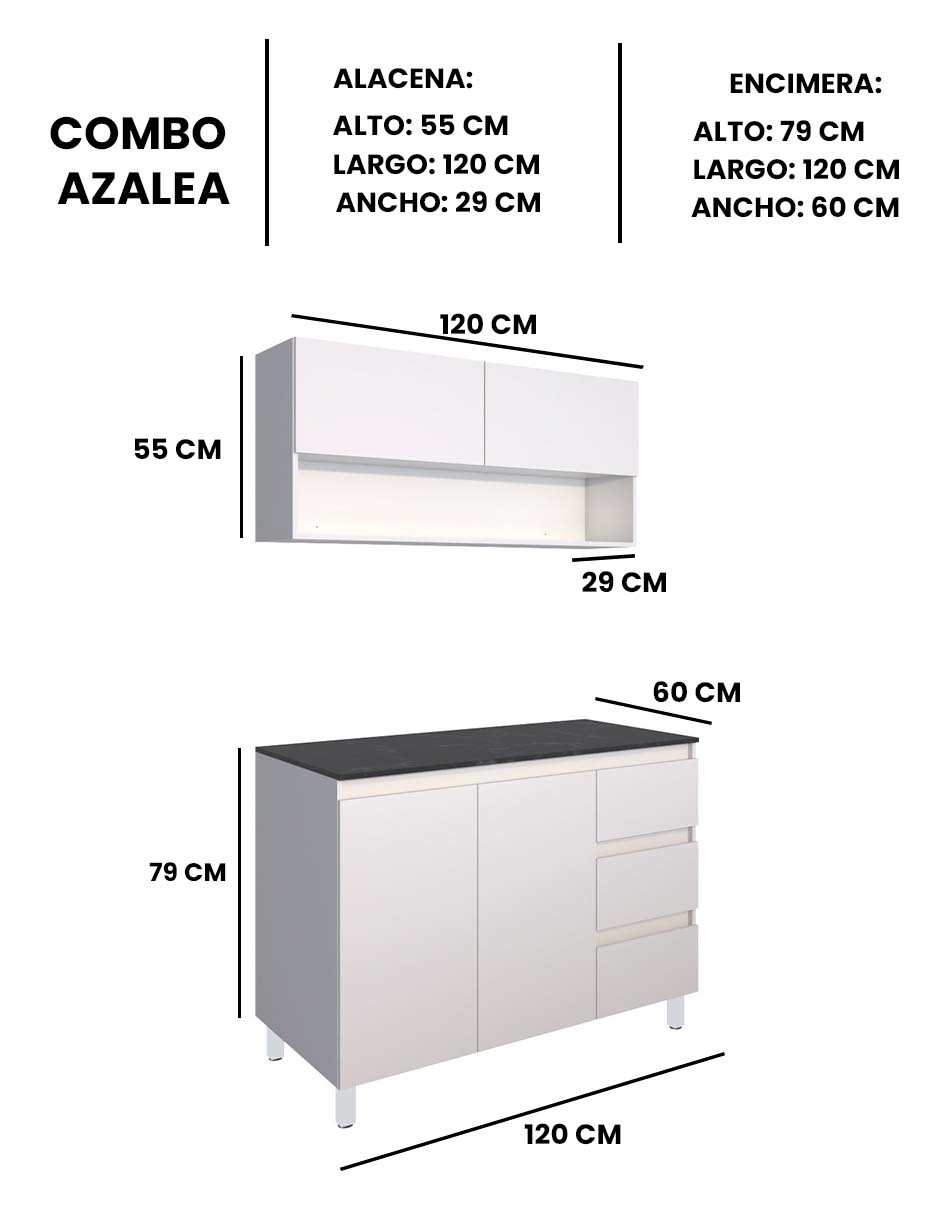 Foto 7 pulgar | Cocina Integral Con Alacena Superior E Inferior Modelo Azaela