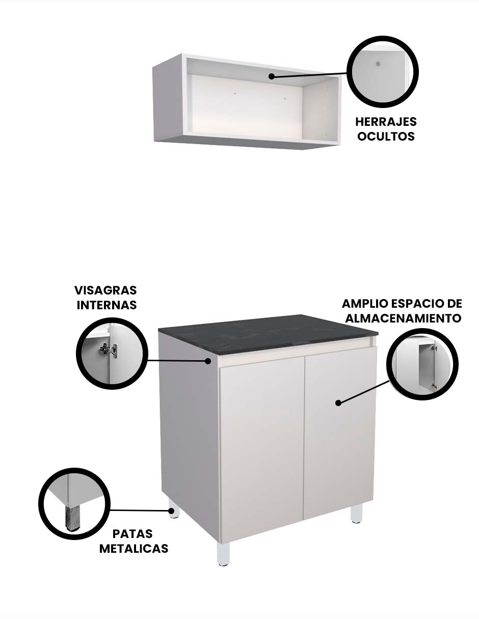 Foto 3 | Cocina Integral Completa Decomobil Mueble Para Cocina Modelo Muguet