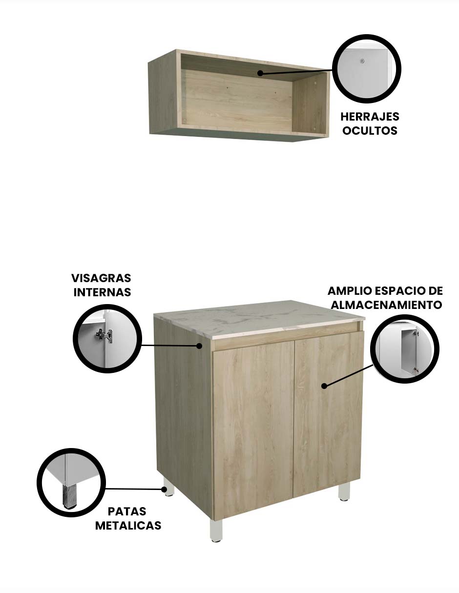 Foto 4 pulgar | Cocina Integral Completa Decomobil Mueble Para Cocina Modelo Muguet