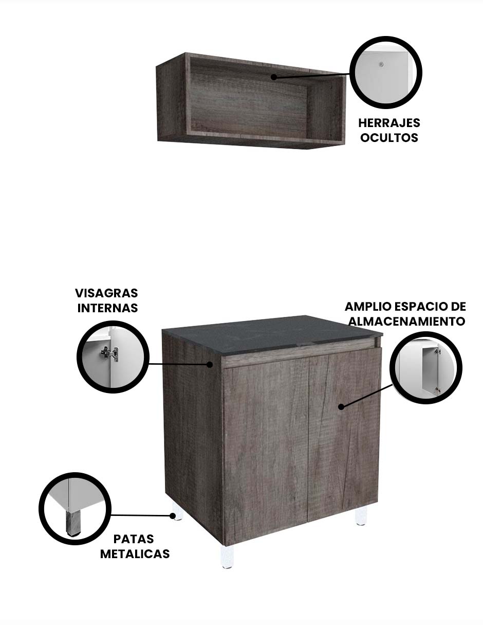 Foto 3 | Cocina Integral Completa Decomobil Mueble Para Cocina Modelo Muguet