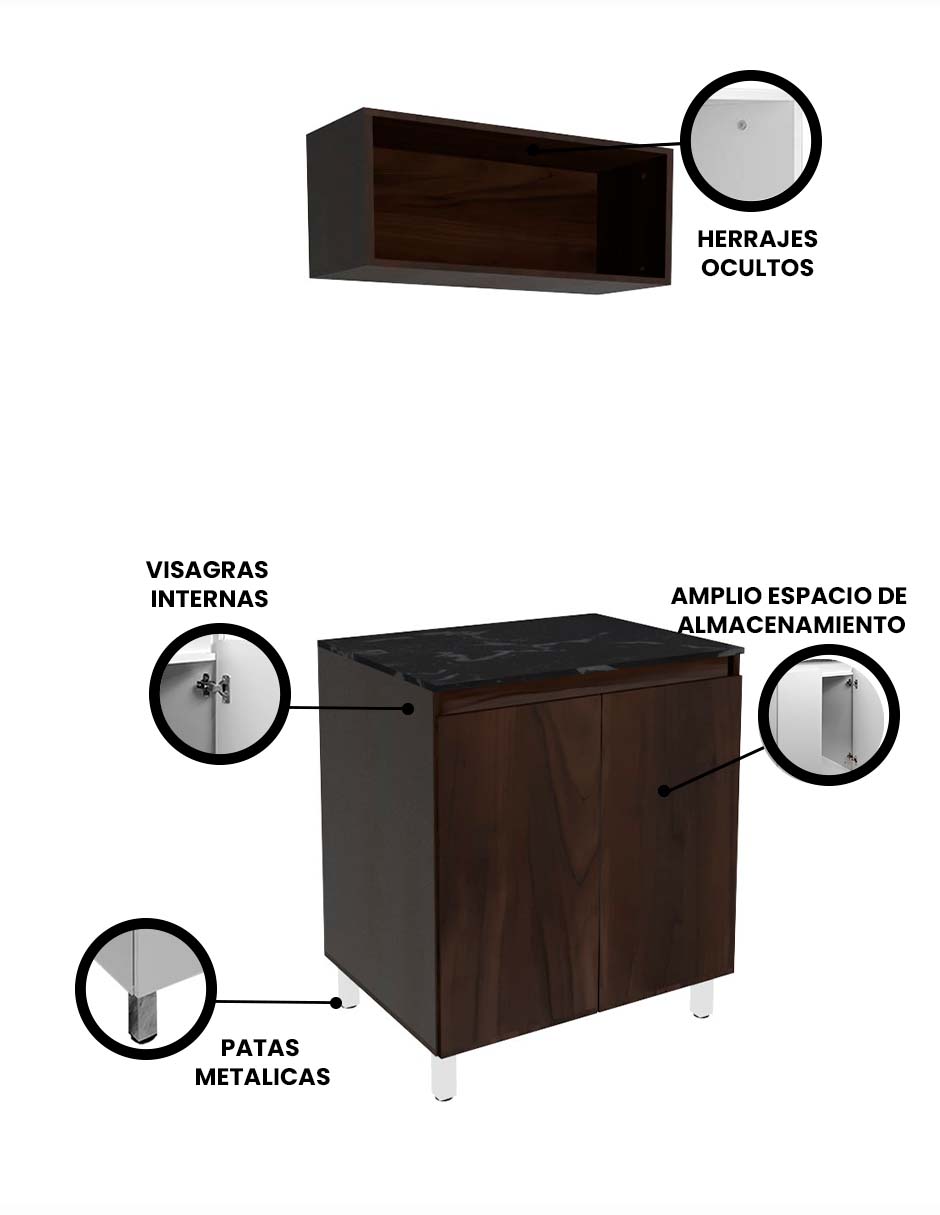 Foto 4 pulgar | Cocina Integral Completa Decomobil Mueble Para Cocina Modelo Muguet