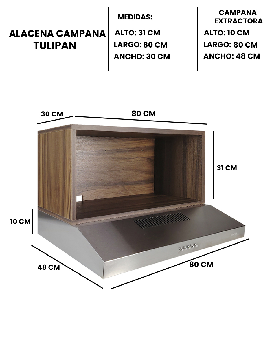 Foto 8 | Alacena con Campana Extractora de Cocina Decomobil Tulipán