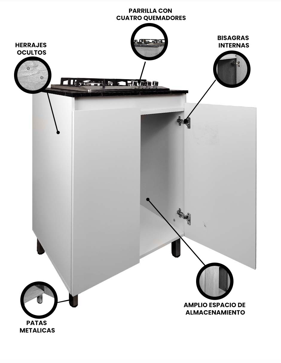 Foto 3 | El Gabinete De Cocina Inferior Decomobil Con Parrilla De Gas Es La Solución Ideal Para Quienes Buscan Funcionali