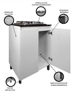 Foto 3 | El Gabinete De Cocina Inferior Decomobil Con Parrilla De Gas Es La Solución Ideal Para Quienes Buscan Funcionali