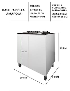Foto 8 | El Gabinete De Cocina Inferior Decomobil Con Parrilla De Gas Es La Solución Ideal Para Quienes Buscan Funcionali