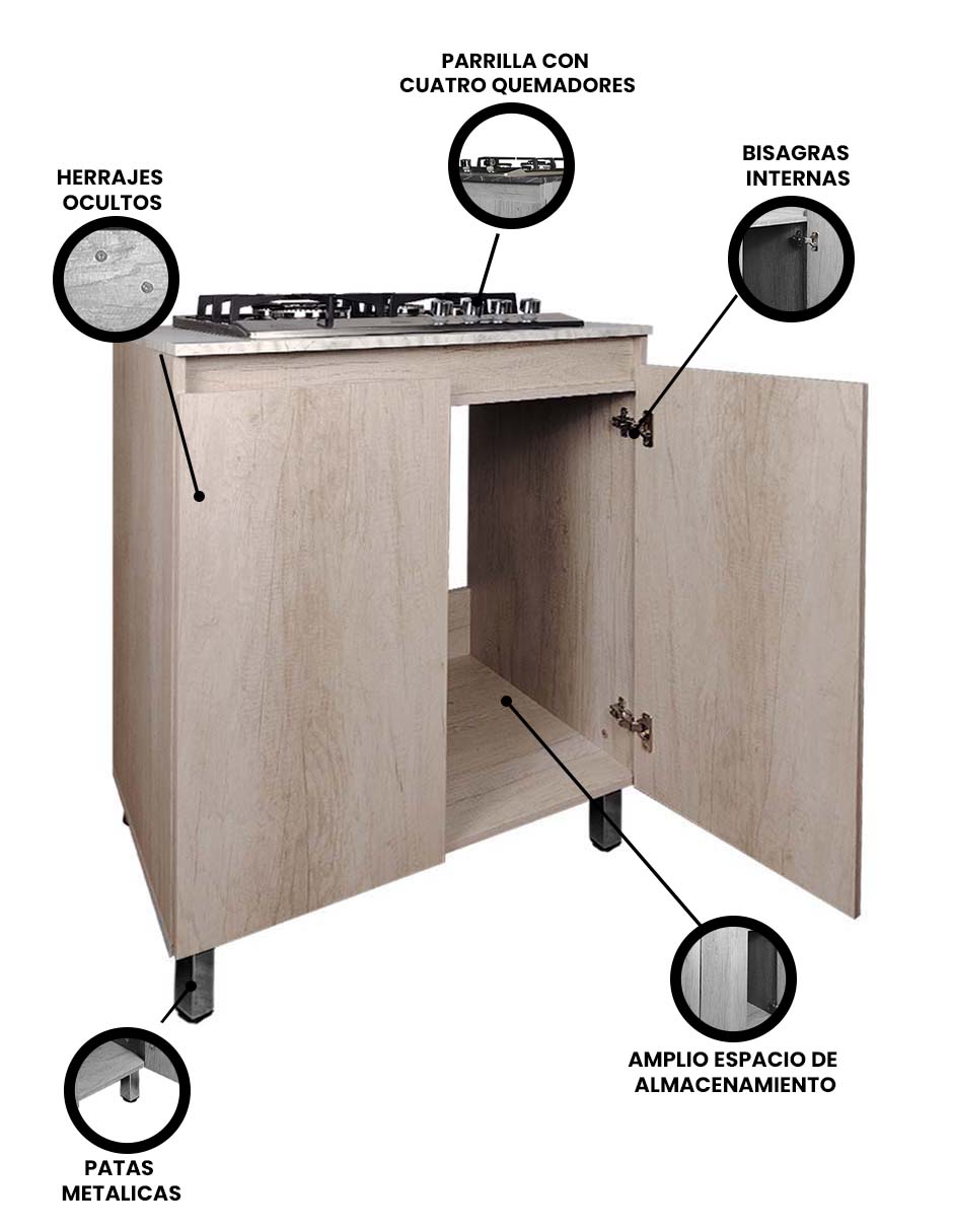 Foto 3 | Gabinete de Cocina Decomobil con Parrilla