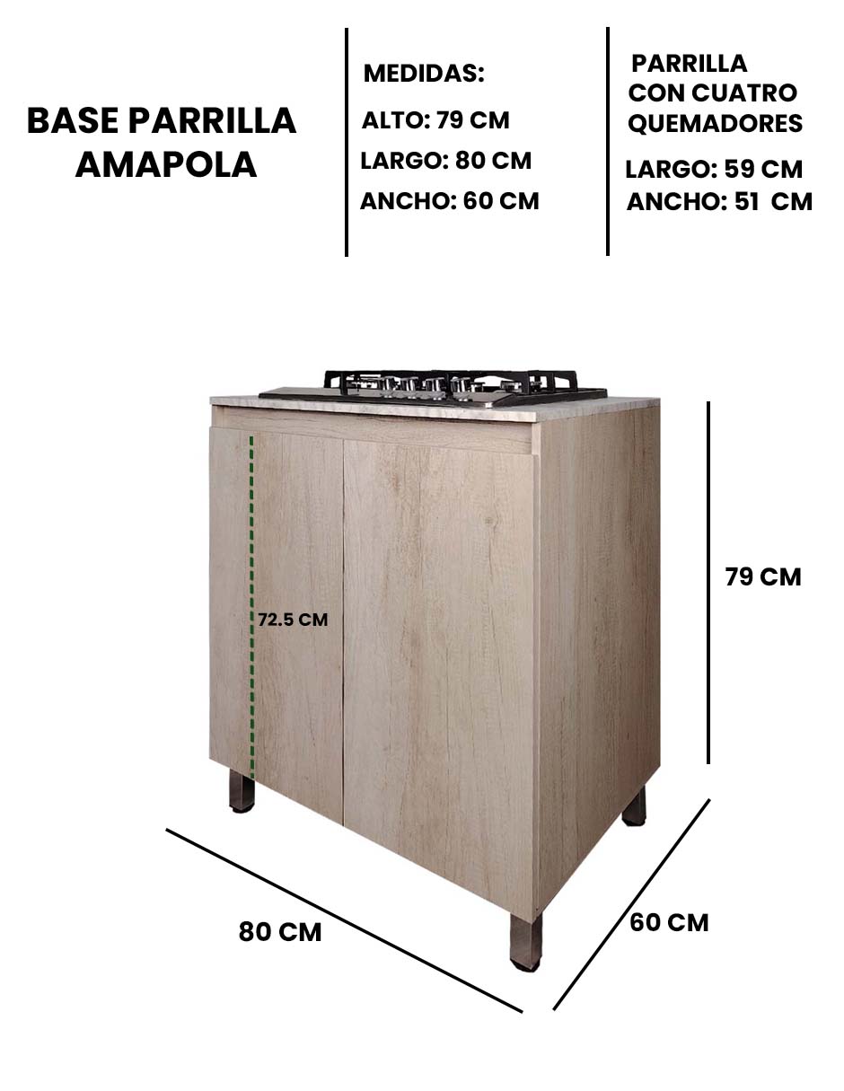 Foto 9 pulgar | Gabinete de Cocina Decomobil con Parrilla