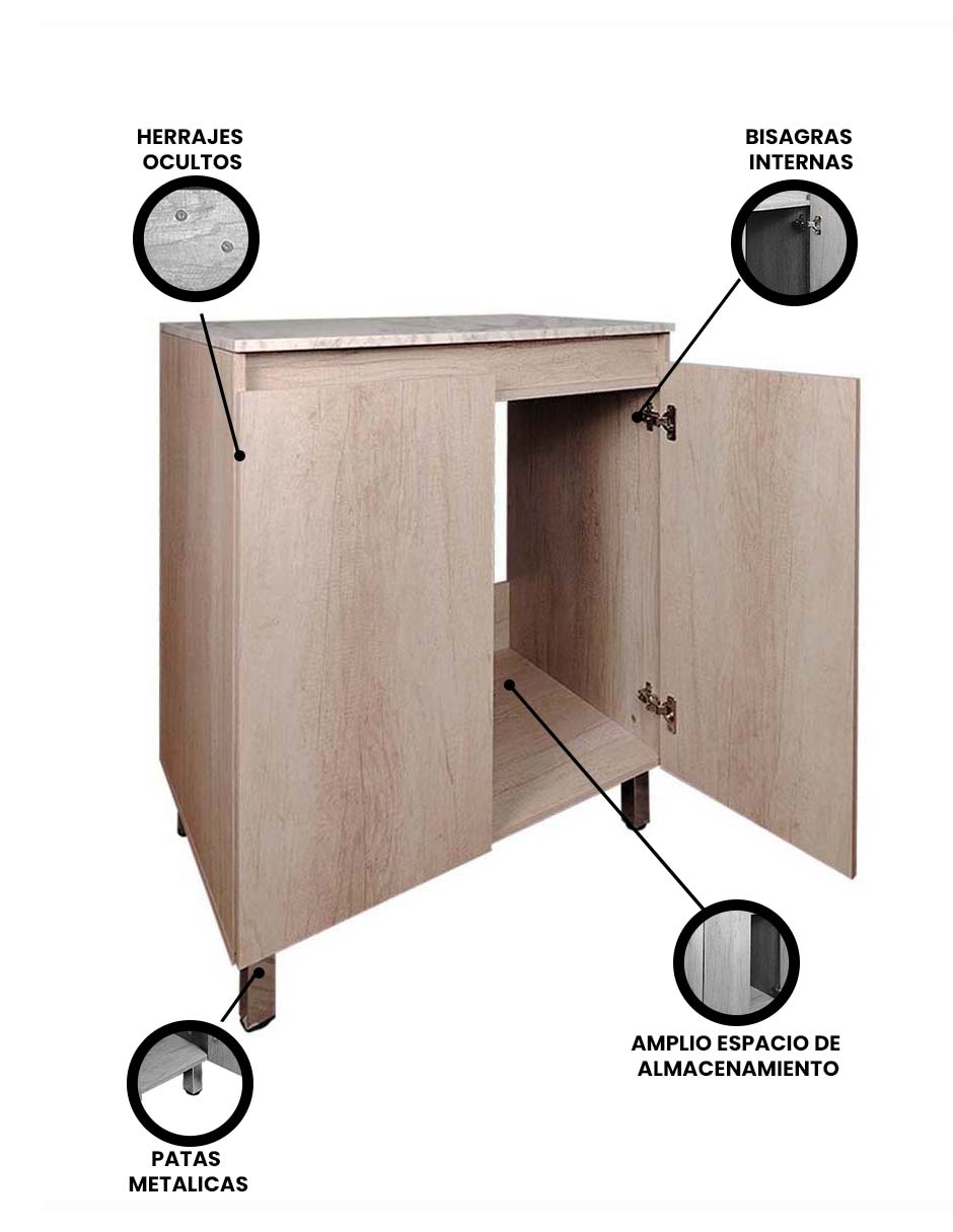 Foto 4 pulgar | Gabinete Inferior De Cocina Mueble Para Parrilla Modelo Violeta