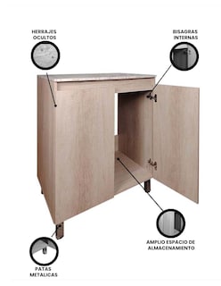 Foto 3 | Gabinete Inferior De Cocina Mueble Para Parrilla Modelo Violeta