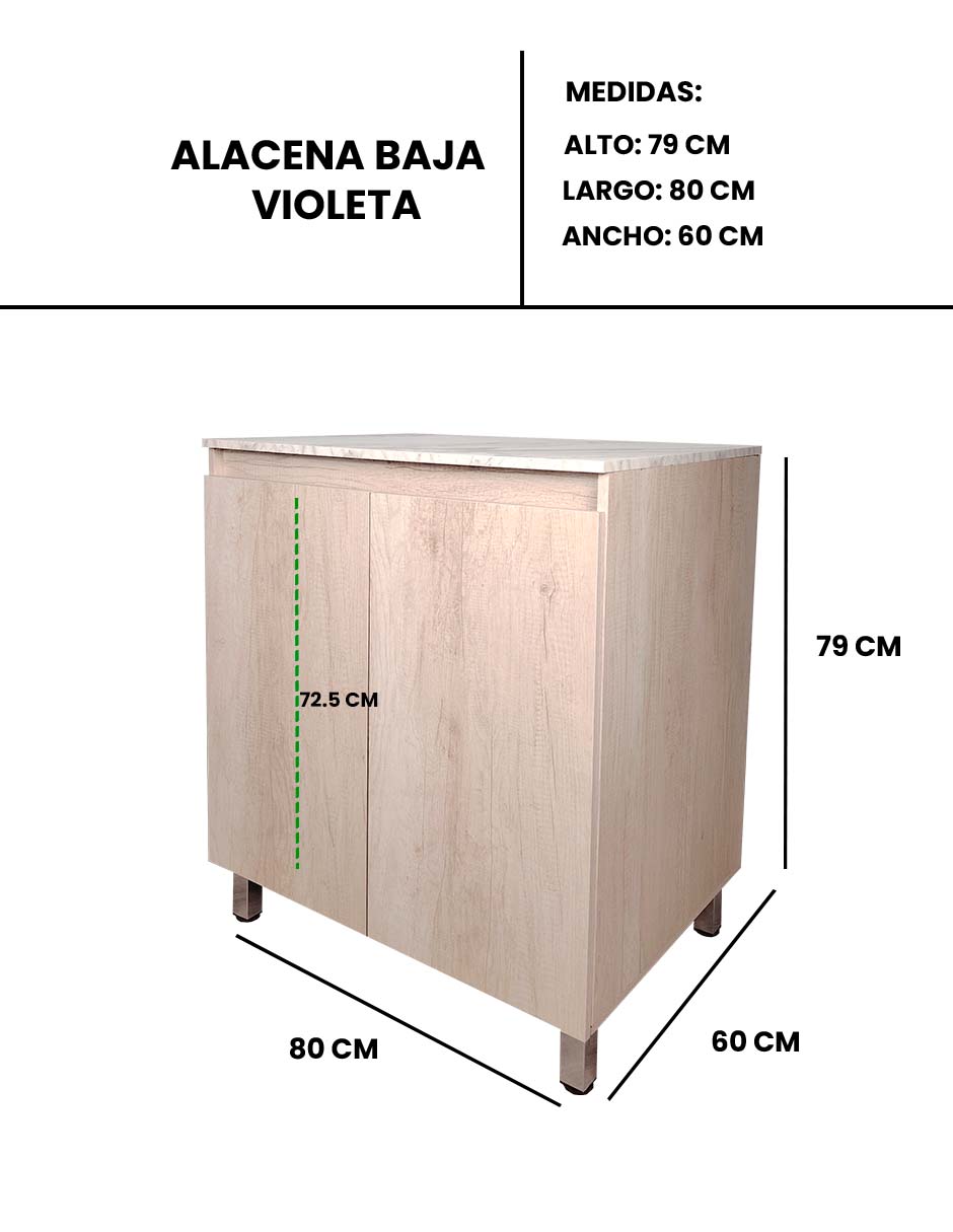 Foto 9 pulgar | Gabinete Inferior De Cocina Mueble Para Parrilla Modelo Violeta