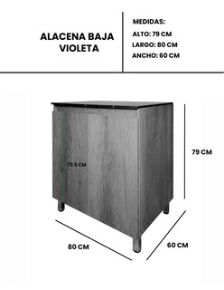 Foto 8 | Gabinete Inferior De Cocina Mueble Para Parrilla Modelo Violeta