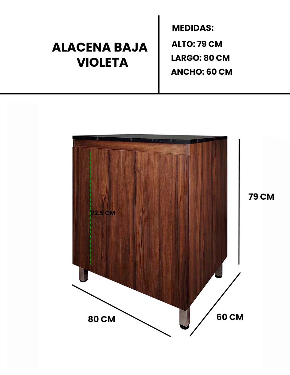 Foto 9 pulgar | Gabinete Inferior De Cocina Mueble Para Parrilla Modelo Violeta