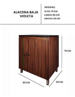 Foto 8 | Gabinete Inferior De Cocina Mueble Para Parrilla Modelo Violeta