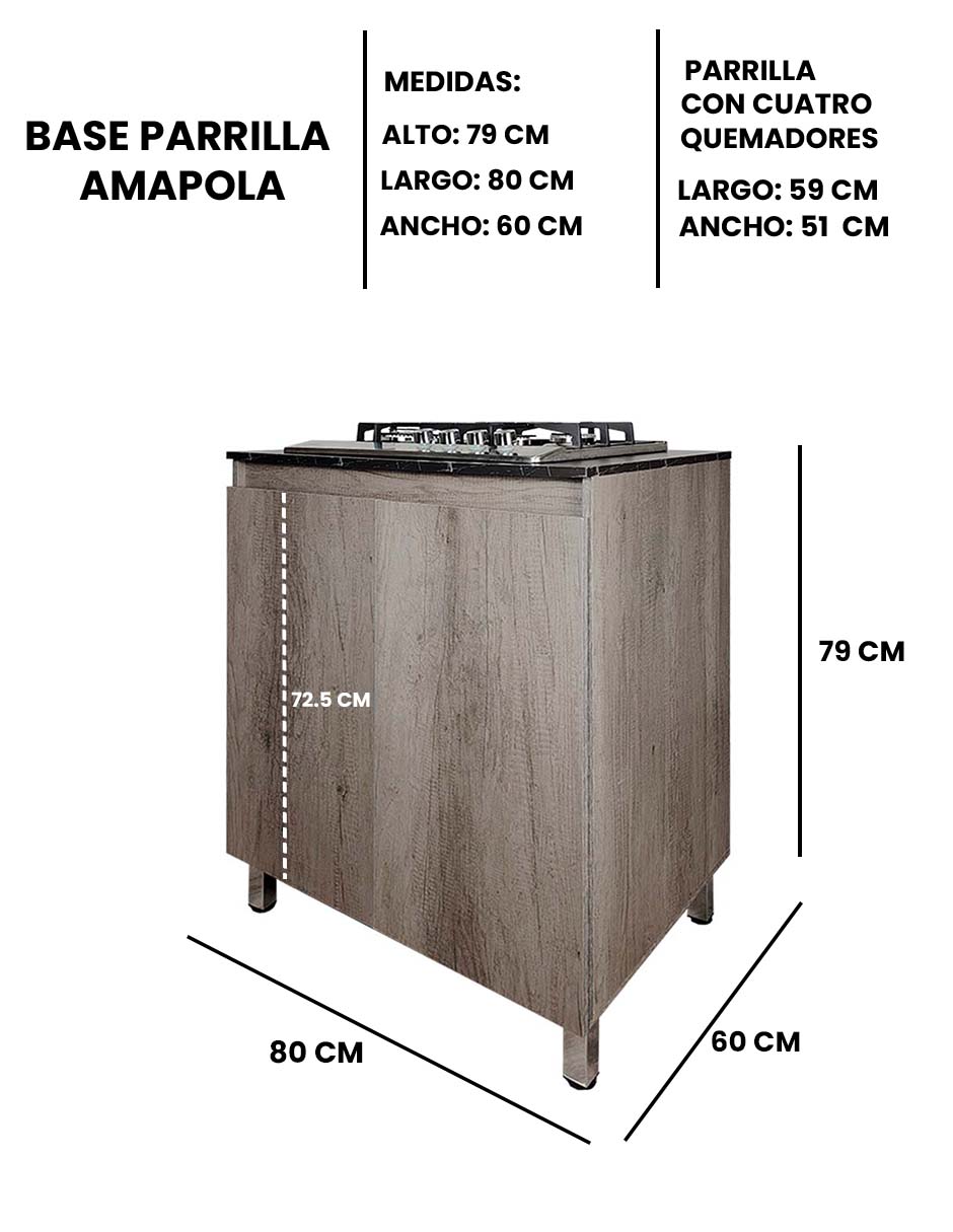 Foto 9 pulgar | Gabinete de Cocina Decomobil con Parrilla