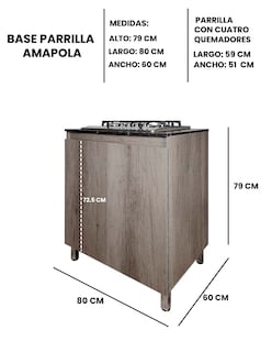 Foto 8 | Gabinete de Cocina Decomobil con Parrilla