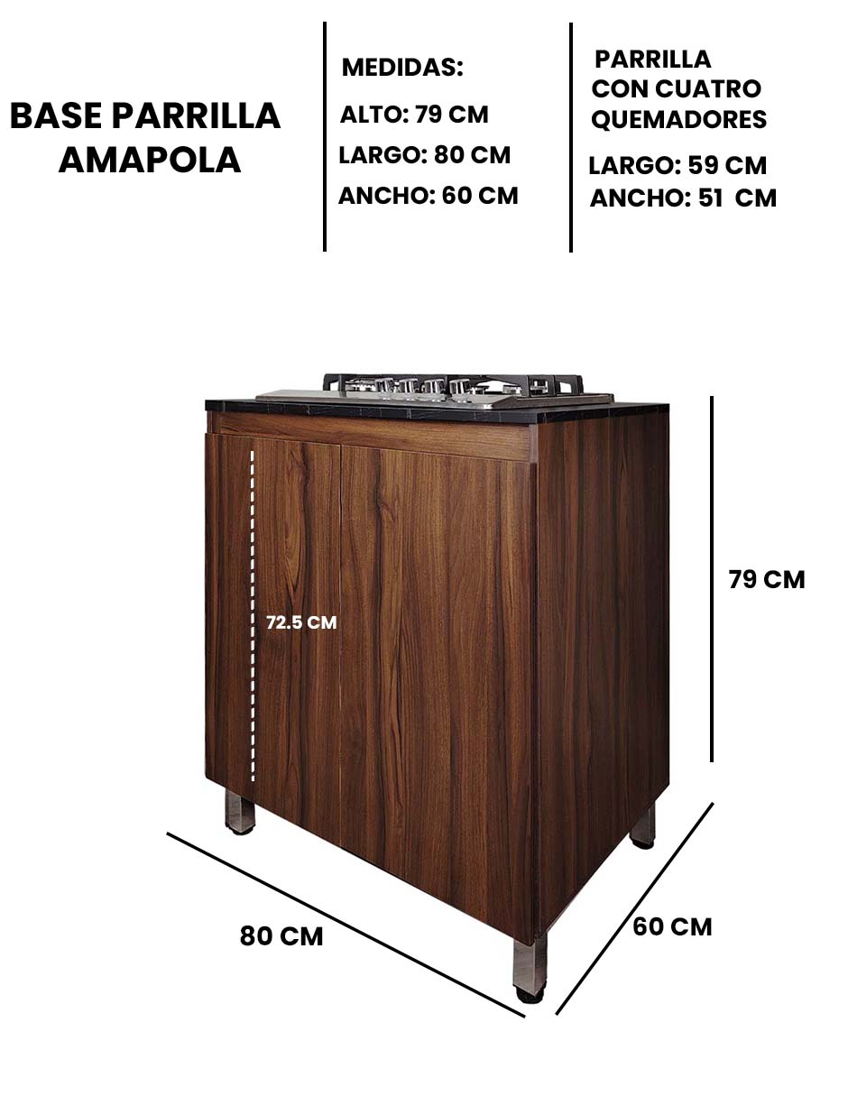 Foto 9 pulgar | Gabinete de Cocina Decomobil con Parrilla