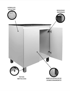 Foto 3 | Gabinete Inferior De Cocina Mueble Para Parrilla Modelo Violeta
