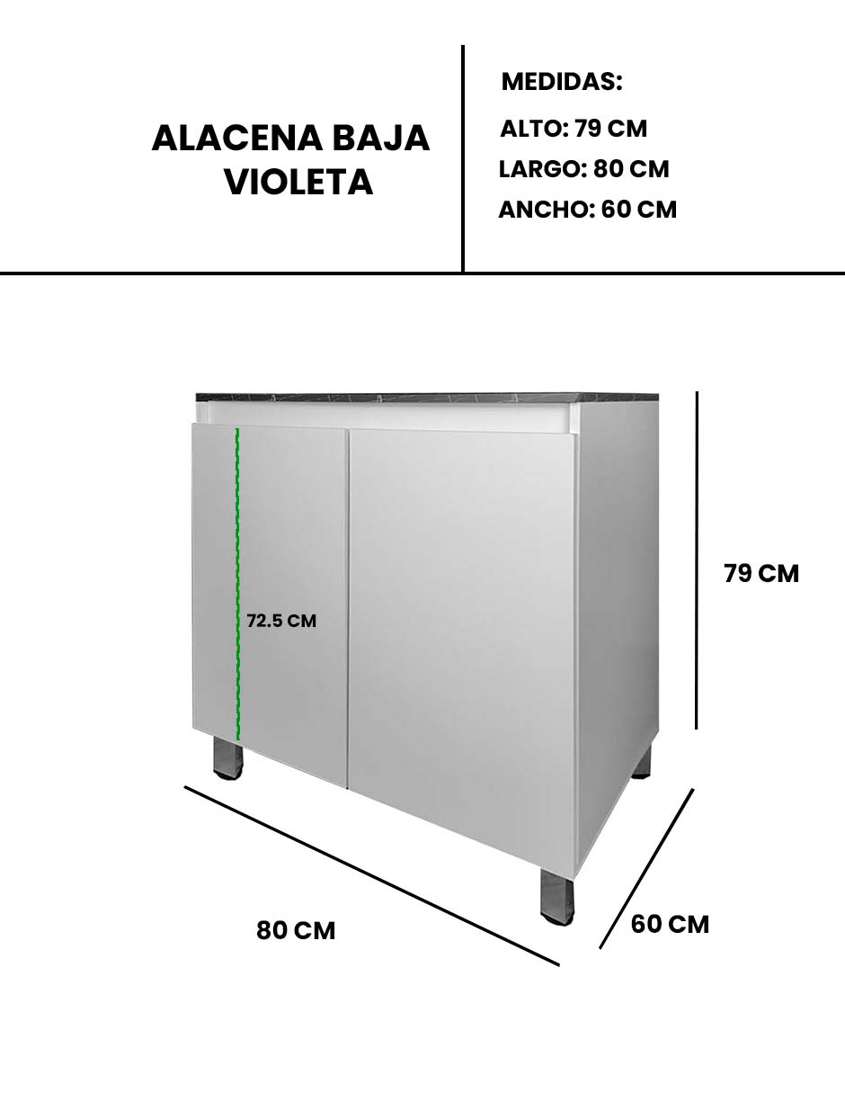 Foto 9 pulgar | Gabinete Inferior De Cocina Mueble Para Parrilla Modelo Violeta