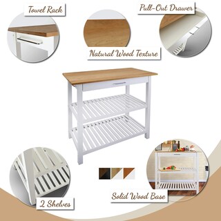 Foto 3 | Isla De Cocina Casual Para El Hogar Con Tapa Americana Lisa Blanca - Venta Internacional.