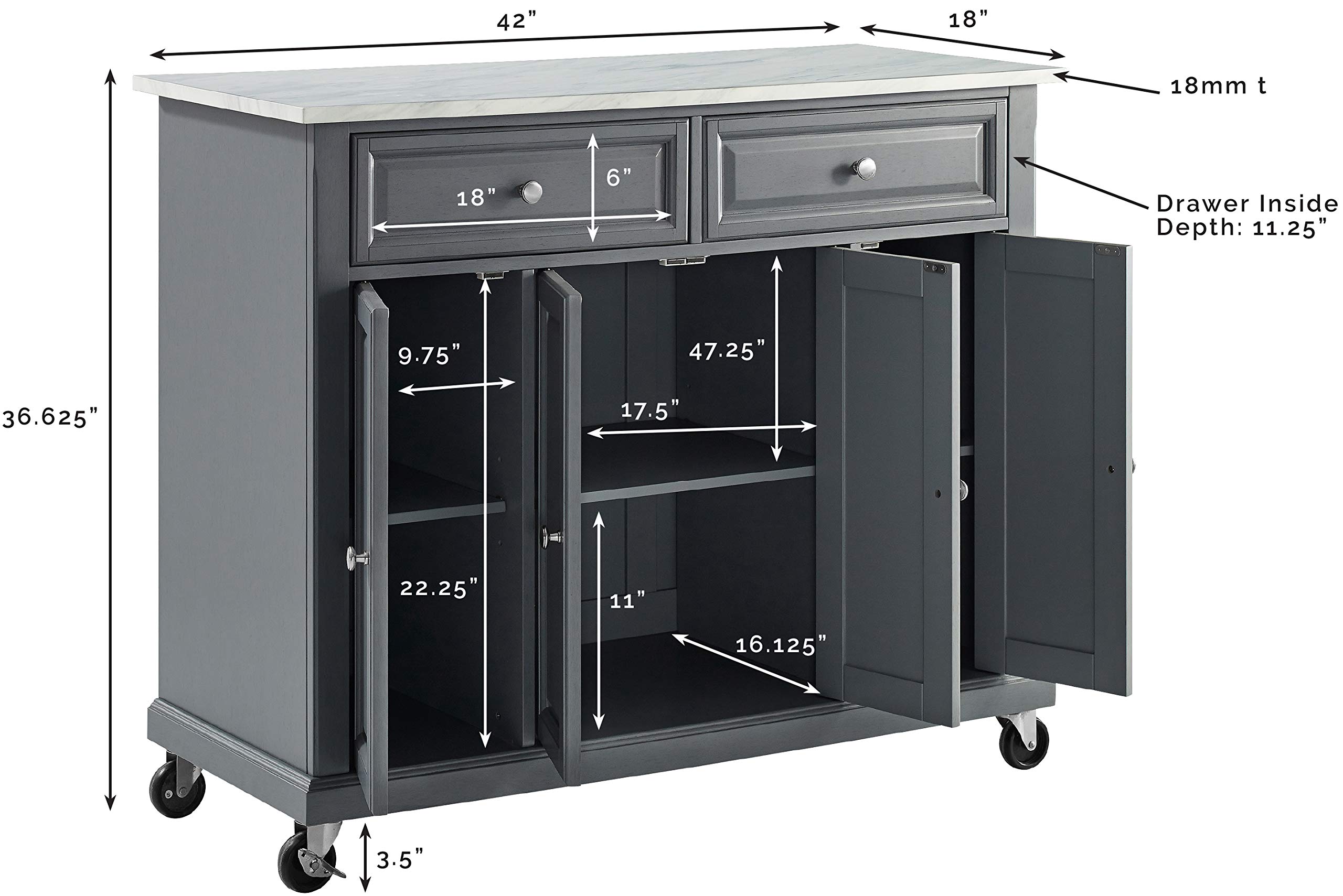 Foto 6 pulgar | Kitchen Island Crosley Furniture Avery Con Almacenamiento Gris - Venta Internacional.