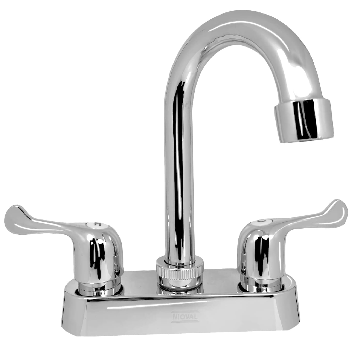 Llave Mezcladora Lavabo Cuello Curvo Largo Eo Safe Imports Esi-10408 color Plata