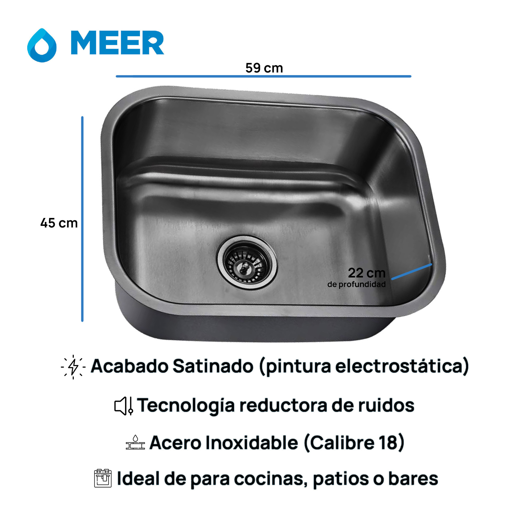 Foto 2 | Tarja de Cocina Sencilla con Mezcladora de Acero Inoxidable CNX