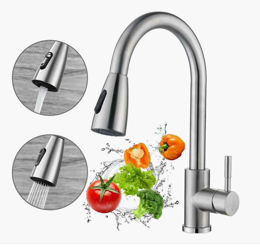 Grifo Mezclador Para Fregadero De Cocina Acero Inoxidable