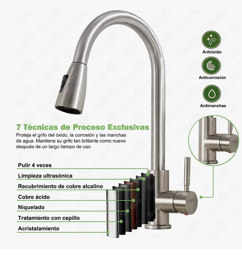 Foto 3 pulgar | Grifo Mezclador Para Fregadero De Cocina Acero Inoxidable