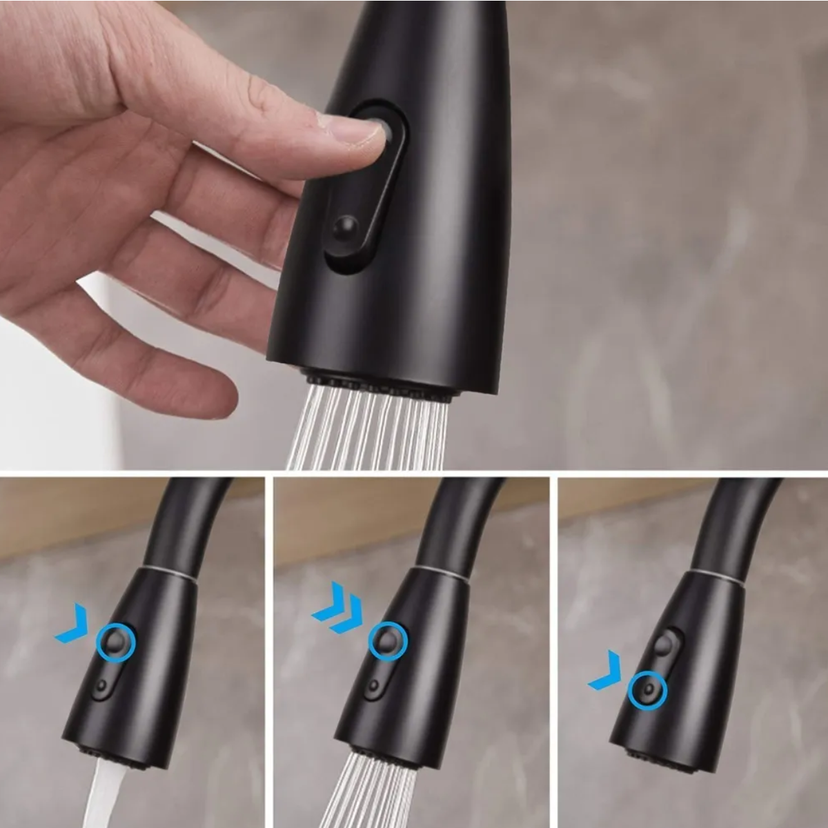 Foto 5 pulgar | Grifo Mezclador Para Fregadero Flexible Llave De Cocina Lab.g Negro