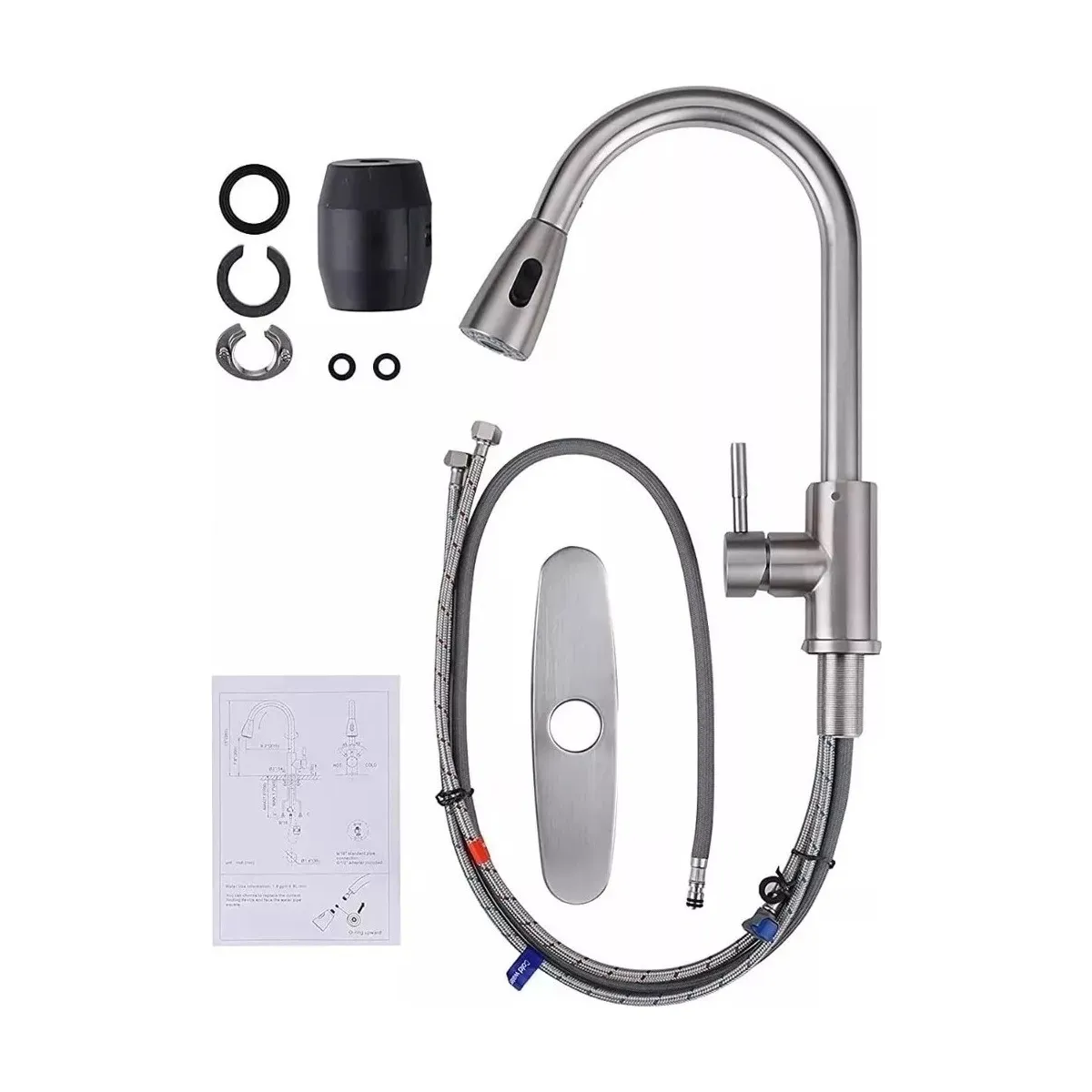 Foto 4 pulgar | Mezcladora Para Fregadero Con Manija Flexible Monomando Lab.g Plata