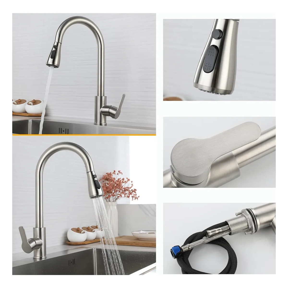Foto 4 | Mezcladora Para Fregadero Con Manija Flexible Monomando Lab.g Plata