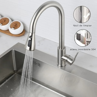 Foto 5 | Mezcladora Para Fregadero Con Manija Flexible Monomando Lab.g Plata