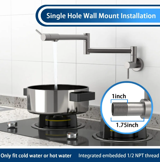 Foto 4 pulgar | Grifo Xtellar Premium Para Cocina  Montaje En Pared  Perfecto Para El Llenado De Ollas Y Ahorro De Espacio