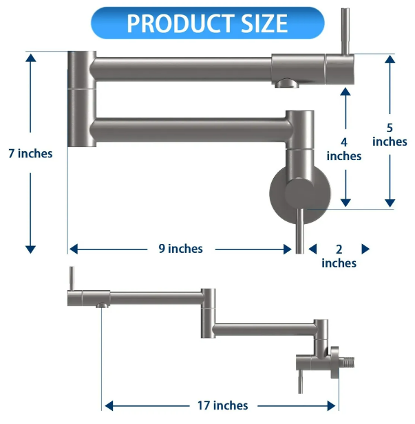 Foto 5 pulgar | Grifo Xtellar Premium Para Cocina  Montaje En Pared  Perfecto Para El Llenado De Ollas Y Ahorro De Espacio