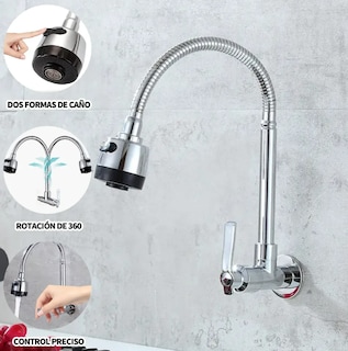 Foto 3 | Xtellar Grifo De Cocina Flexible De Doble Comando Moderno Y Lujoso Mezclador Giratorio 360°