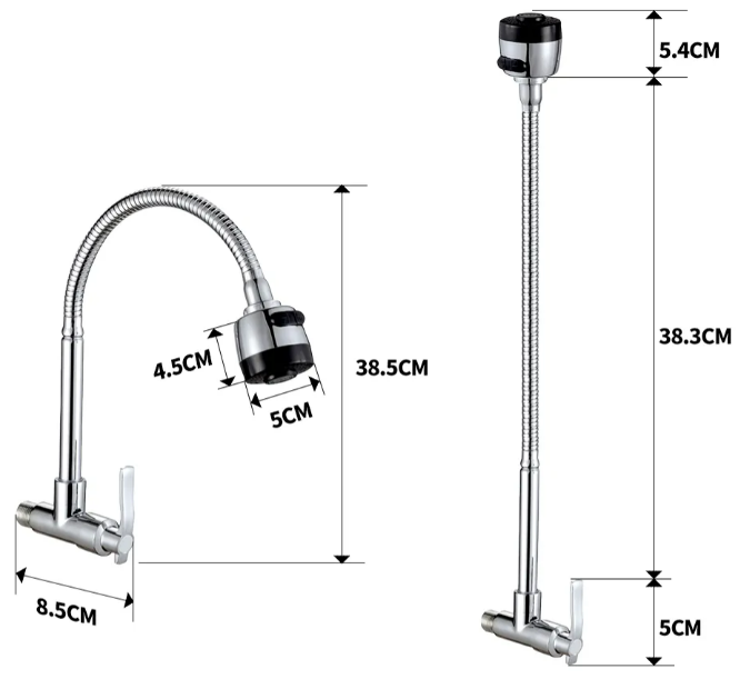 Foto 4 | Xtellar Grifo De Cocina Flexible De Doble Comando  Moderno Y Lujoso  Mezclador Giratorio 360°
