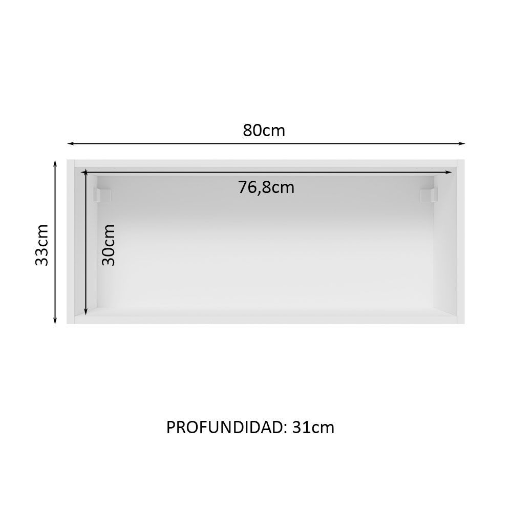 Foto 8 pulgar | Alacena Madesa G258049BGL color Blanco y Marrón 1 Puerta Rebatible 80 CM