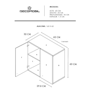 Foto 6 | Alacena Multiusos Genérica Gabinete Minimalista Práctica Elegante color Marrón