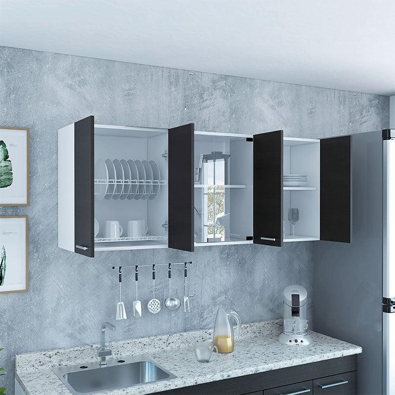 Foto 2 | Gabinete Pared para Cocina 150 4p color Chocolate con Blanco Excelsior